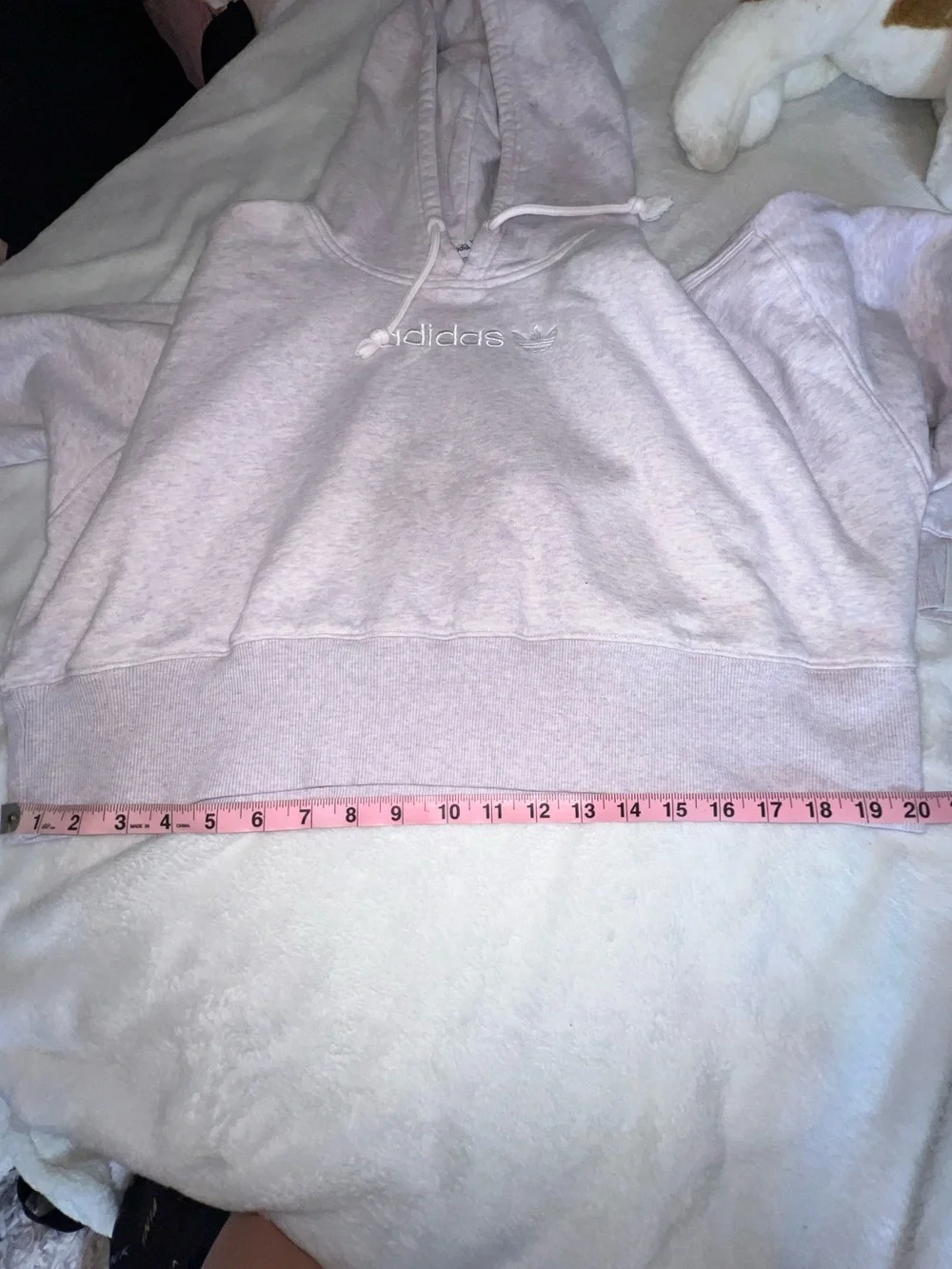 adidas Light Purple Cropped Crewneck Hoodie